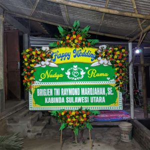 karangan bunga papan pernikahan oasis florist