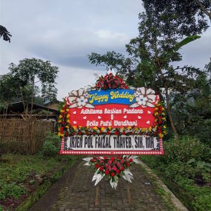karangan bunga papan pernikahan oasis florist